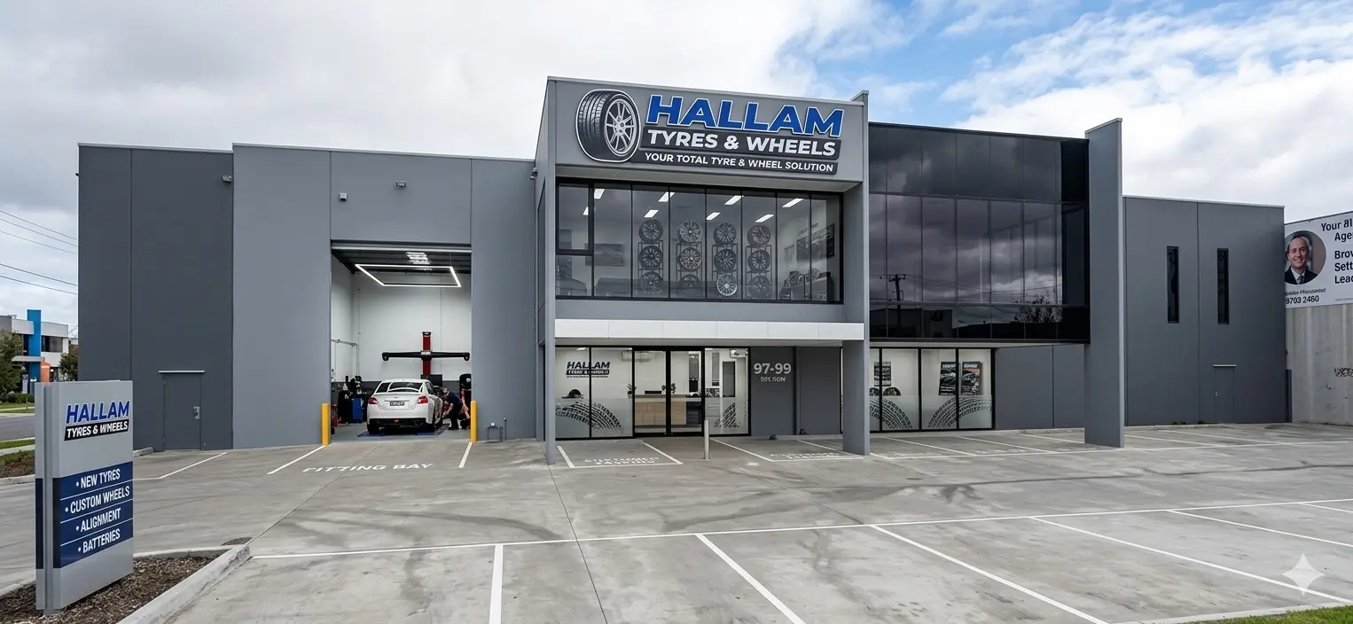 Exterior of the Hallam Tyres & Wheels workshop